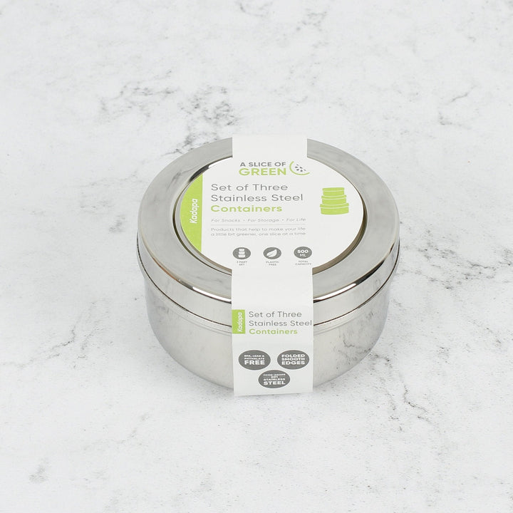 Kadapa – Set of Three Containers - Green Tulip