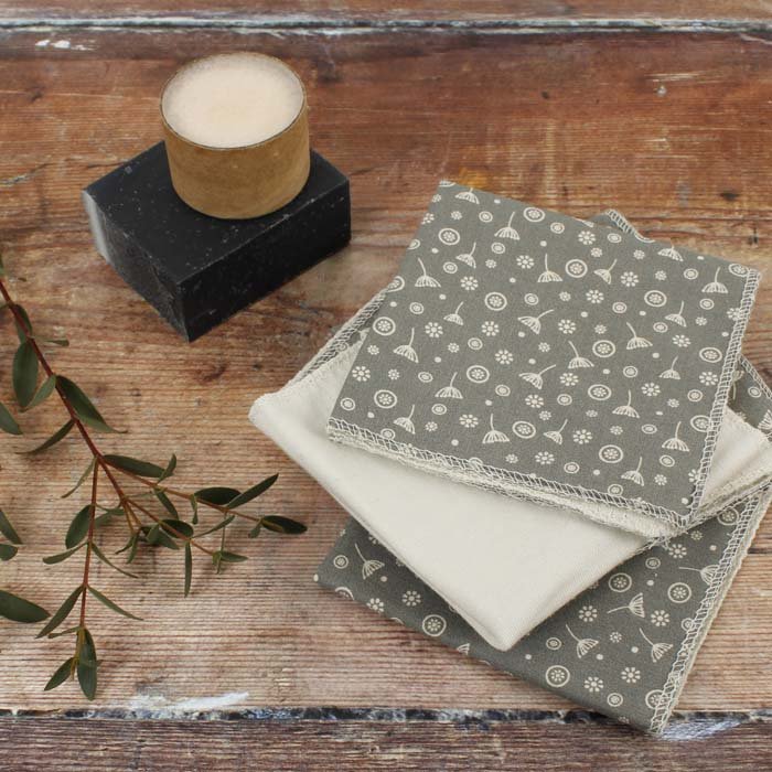 Organic Cotton Reusable Wipes - Meadow - Pack of 5 - Green Tulip