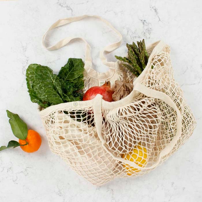 Organic Cotton Long Handled Shopping Bag