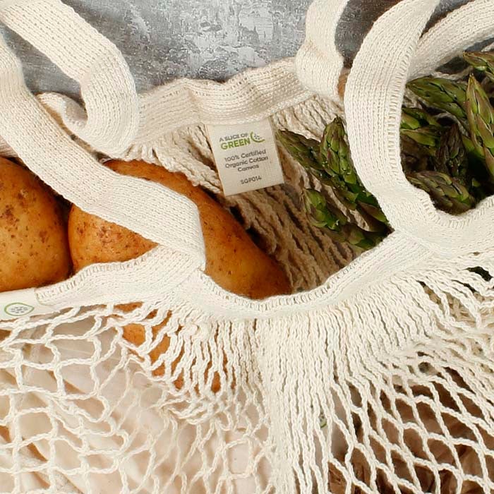 Organic Cotton Long Handled Shopping Bag