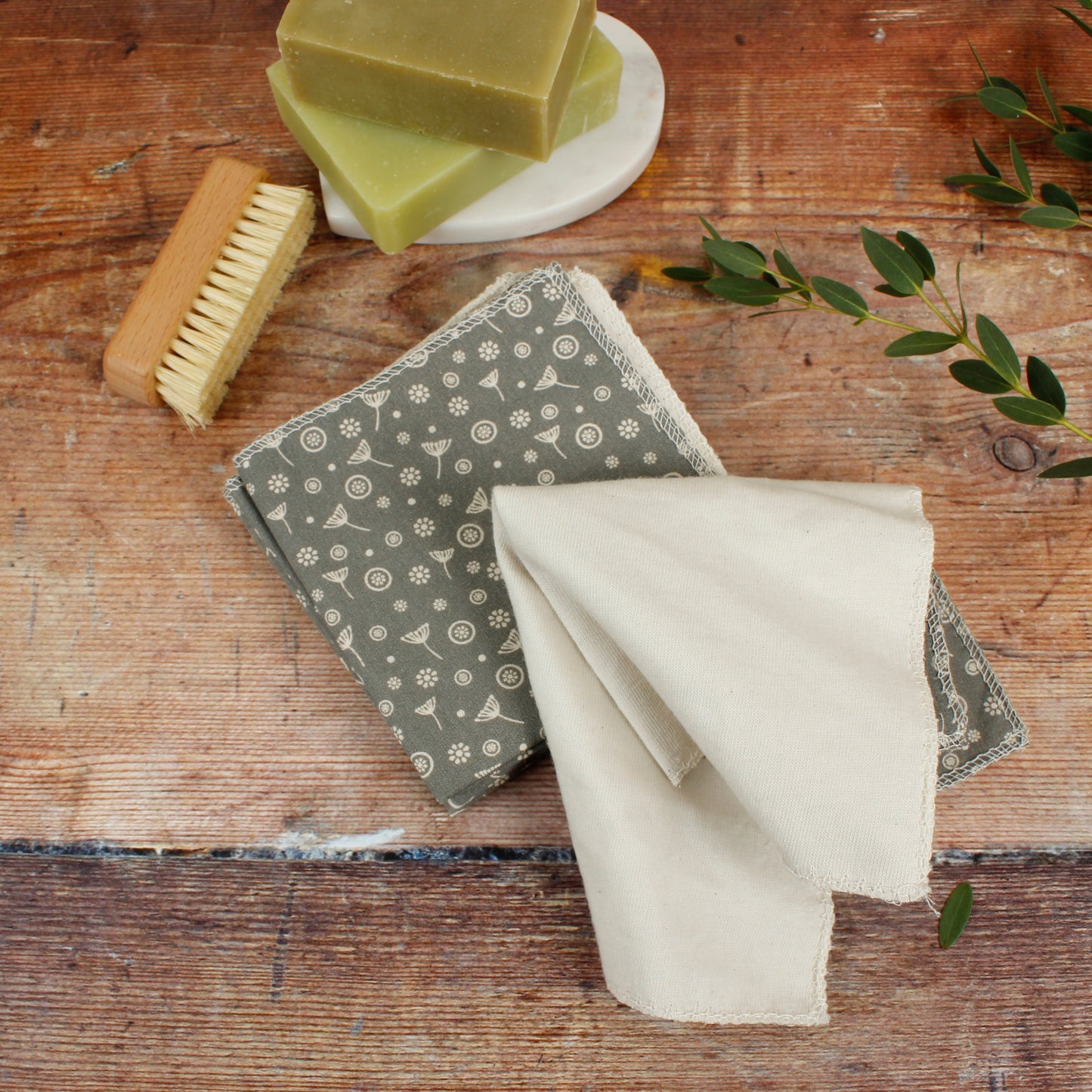*NQP* Organic Cotton Reusable Wipes - Meadow - Pack of 5