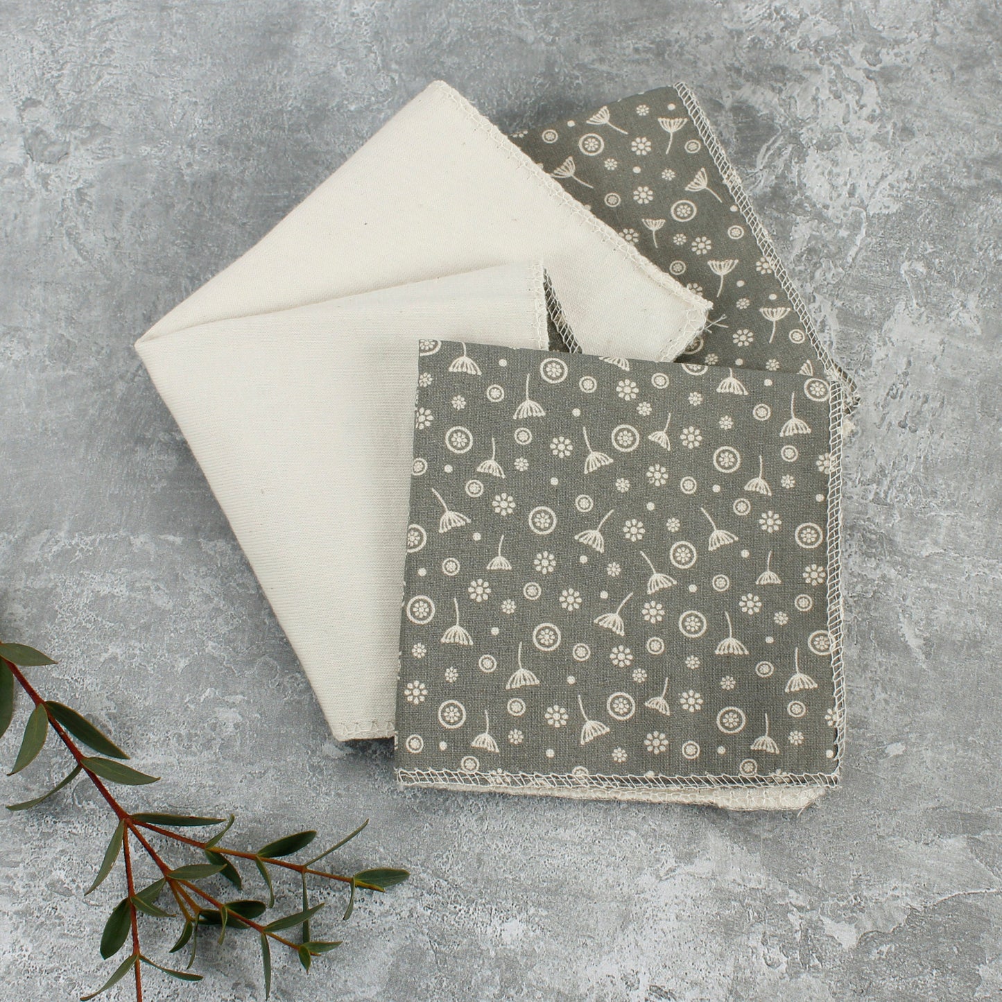 *NQP* Organic Cotton Reusable Wipes - Meadow - Pack of 5