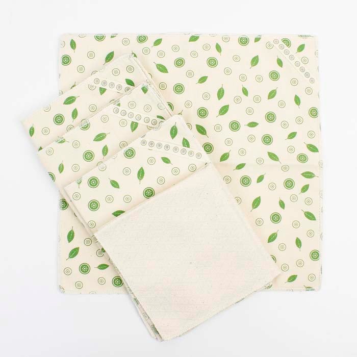 *NQP* Organic Cotton Unpaper Towels - Mint Leaf - Pack of 5