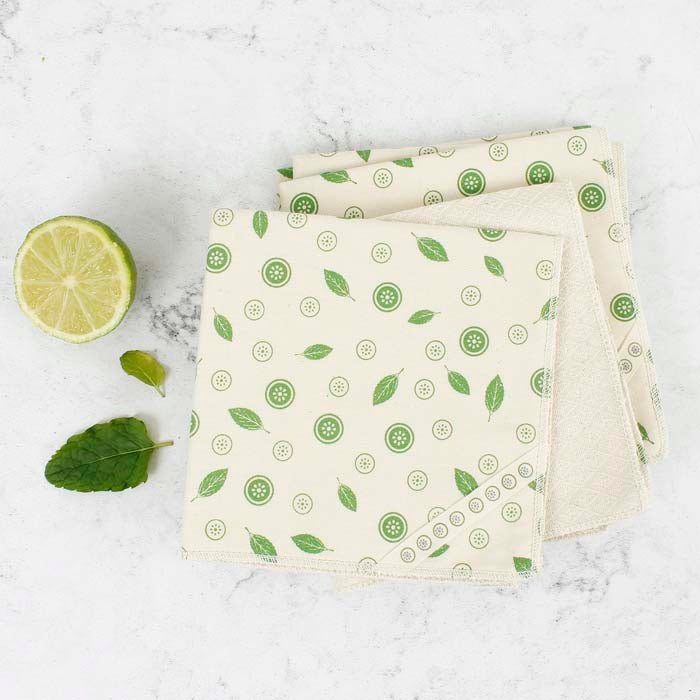 *NQP* Organic Cotton Unpaper Towels - Mint Leaf - Pack of 5