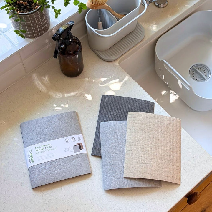 Plain Swedish Sponge Cloths - Pack of 3 - Naturals
