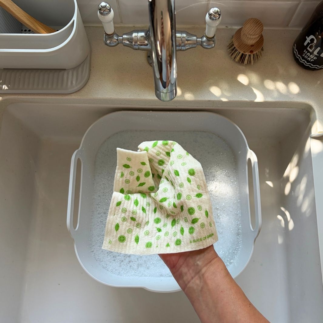 Printed Swedish Sponge Cloths - Pack of 3 - Mint Leaf