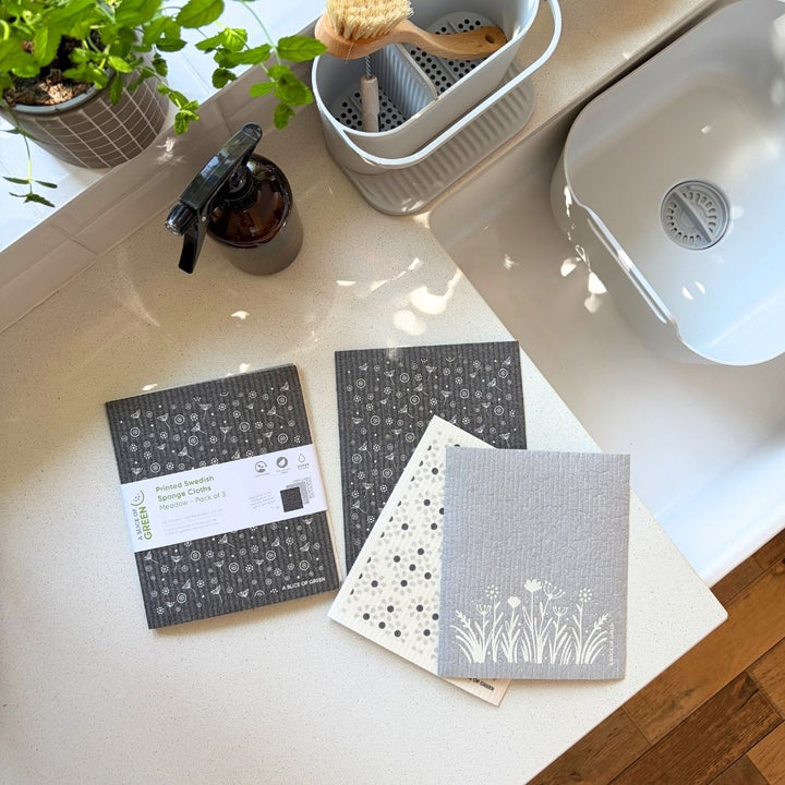 Printed Swedish Sponge Cloths - Pack of 3 - Meadow