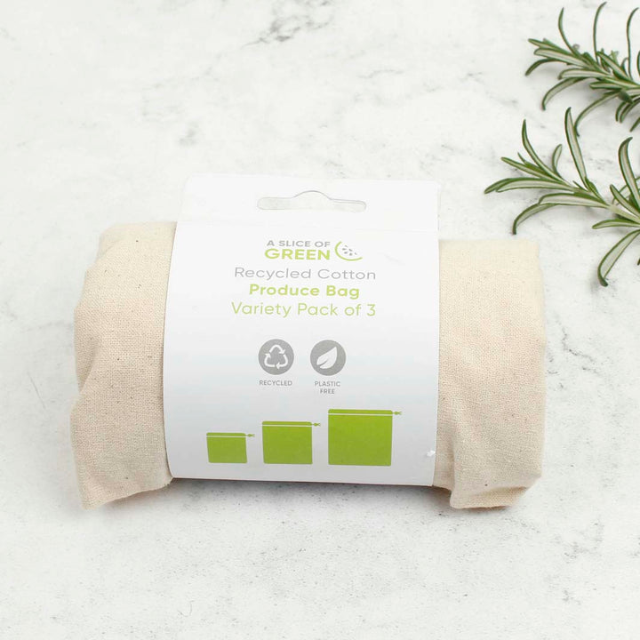 Recycled Cotton Produce Bags - 3 Bag Variety Pack