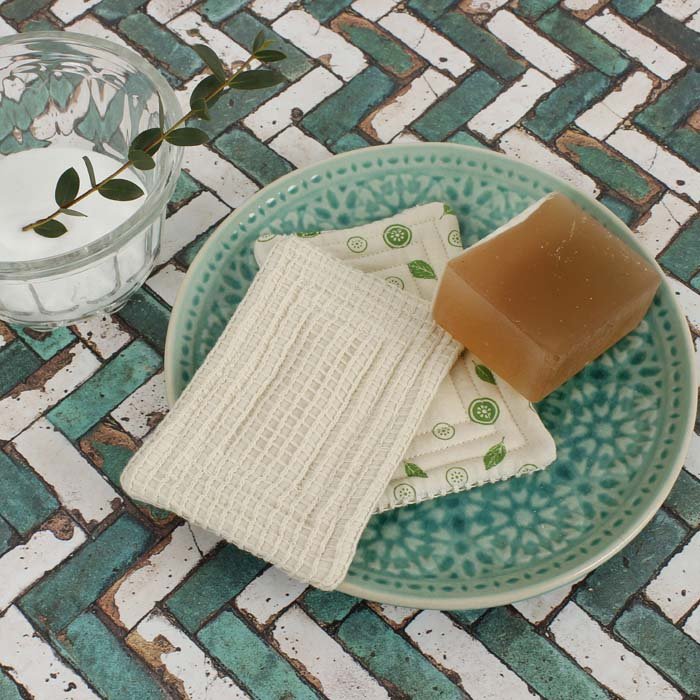 Organic Cotton 'Scrub' Unsponge - Mint Leaf - Pack of 2 - Green Tulip