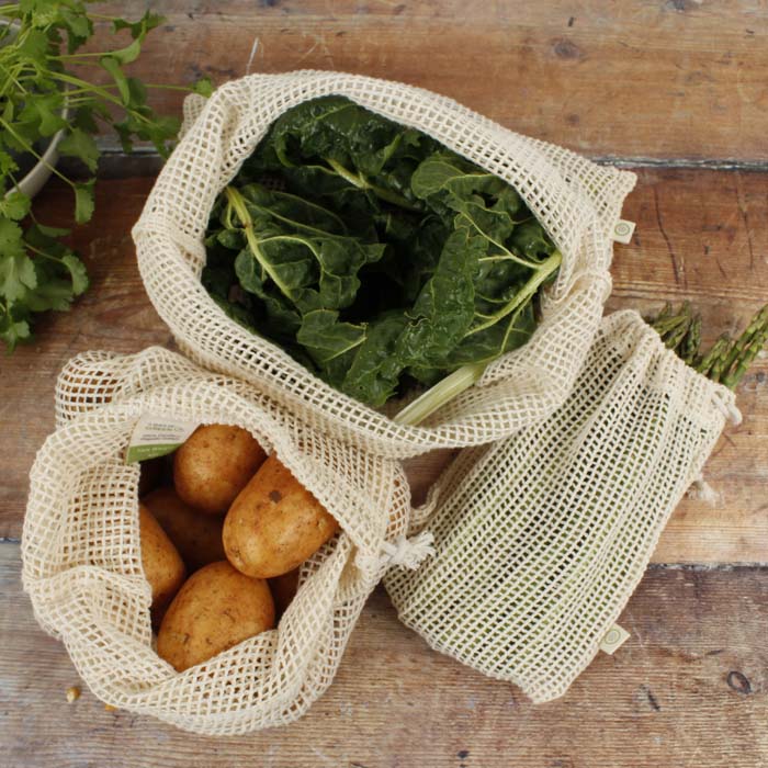 Recycled Cotton Mesh Produce Bags - 3 Bag Variety Pack