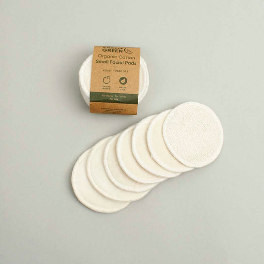 Organic Cotton Small Facial Pads - Velvet - Pack of 7