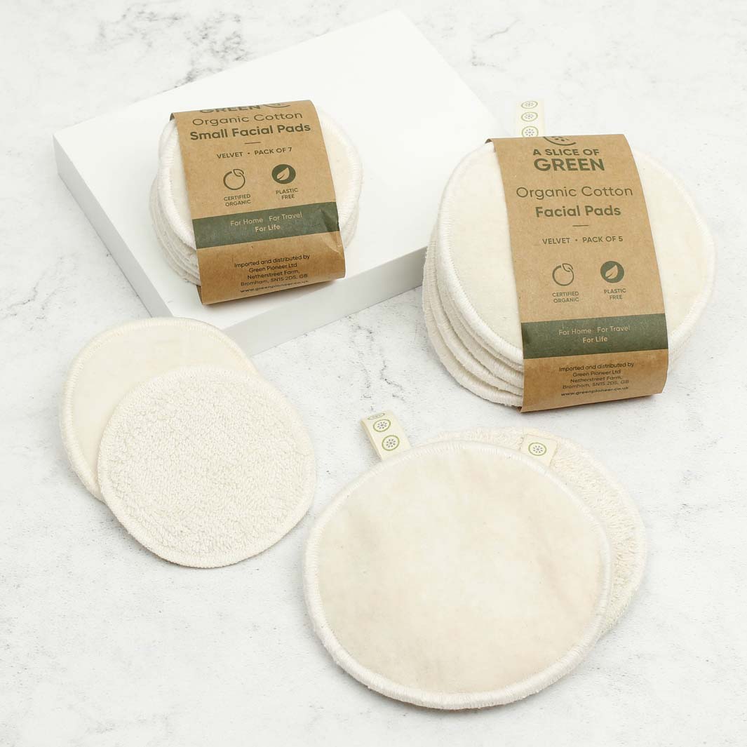 Organic Cotton Small Facial Pads - Velvet - Pack of 7