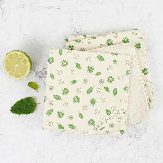 *NQP* Organic Cotton Unpaper Towels - Mint Leaf - Pack of 5