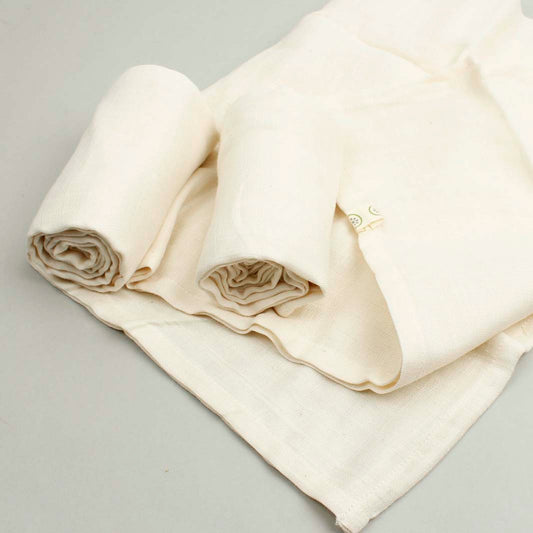 Organic Cotton Muslin Cloths - Natural - Pack of 3